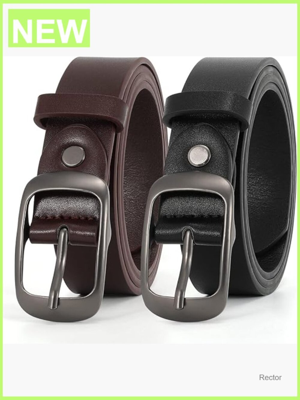 2 Pack Plus Size Leather Belts Pin Buckle Waist Belts for Jeans Dresses